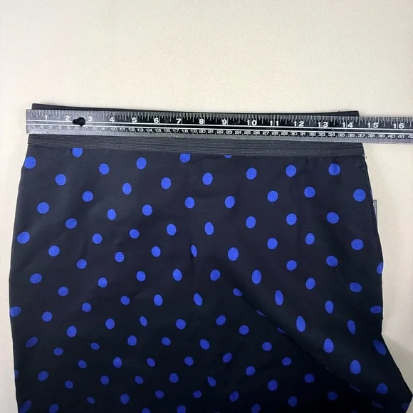 INC International Concepts Black Pencil Skirt with Blue Polka Dots Womens 8P - Picture 6 of 9